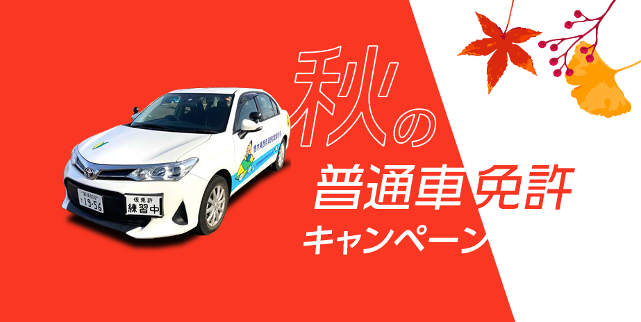 秋の普通車免許キャンペーン